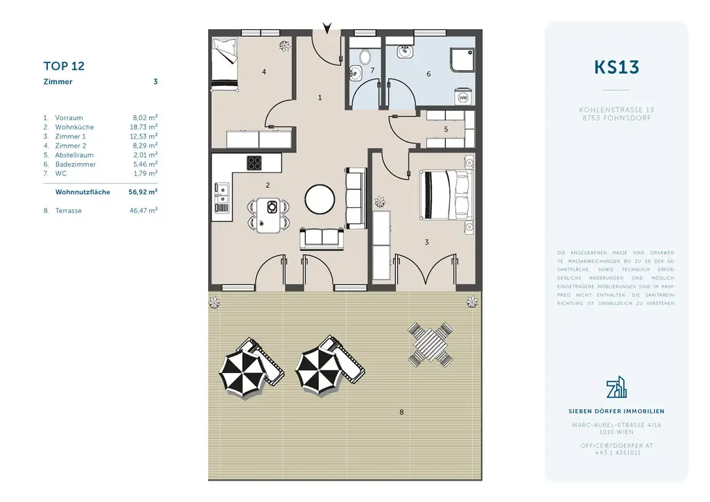 Anlegerpaket: 2 Terrassenwohnungen + 3 Carports, 86 m² Terrasse, vollvermietet