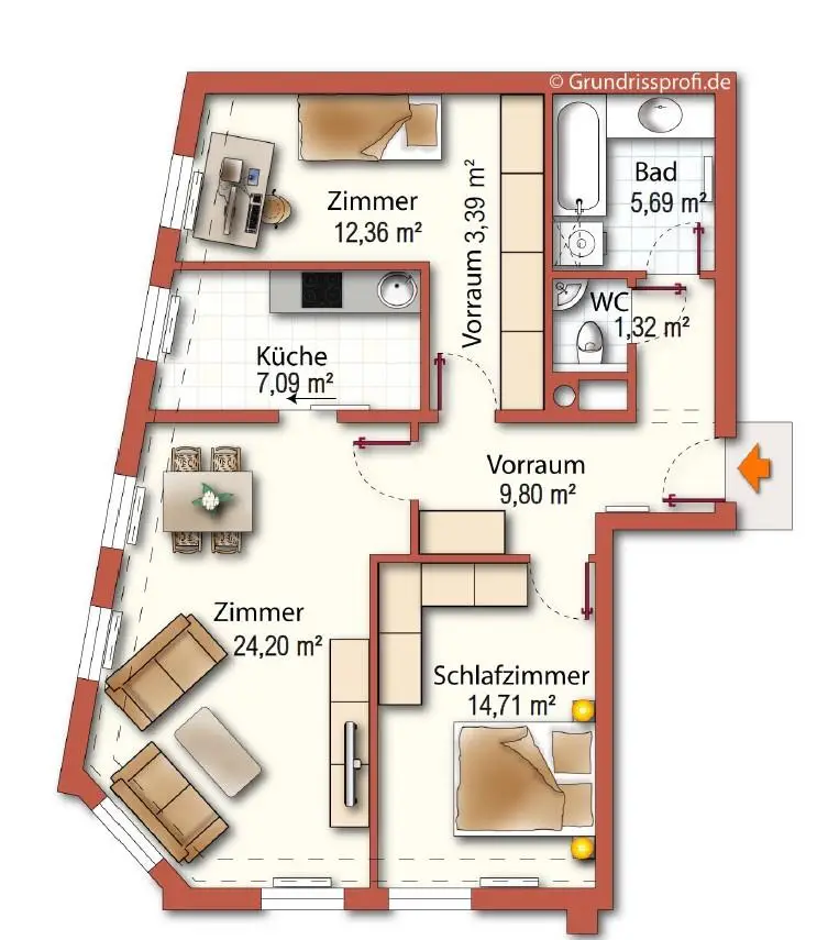 Helle 80m² 3 Zimmer nähe Meidlinger Hauptstrasse | als Anlage oder für Eigennutzer geeignet
