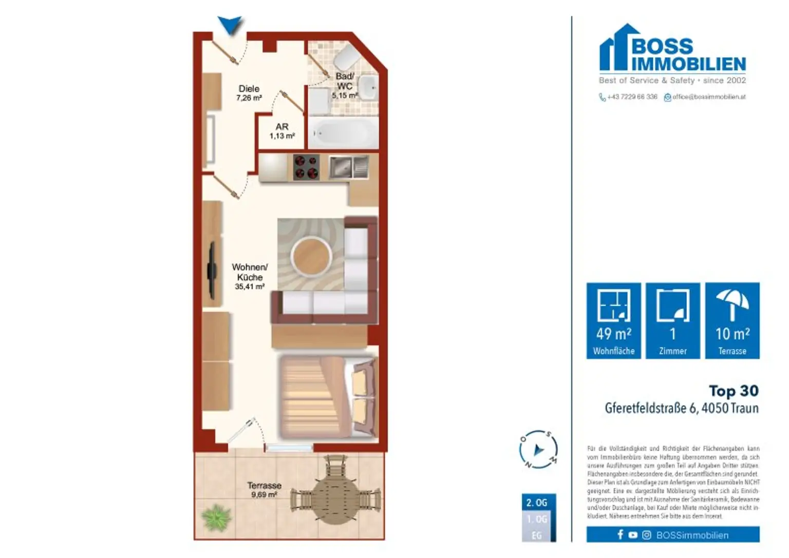 Grundriss Gferetfeldstraße 6, Top 30