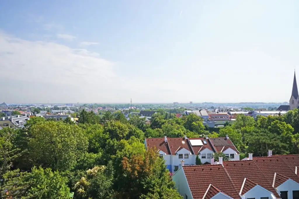 Penthouse-Wohnung | 131 m² Wfl. | 80 m² Dachterrasse mit 270°-Ausblick | PKW-Stellplatz | riesiger Gemeinschaftsgarten | im Zentrum