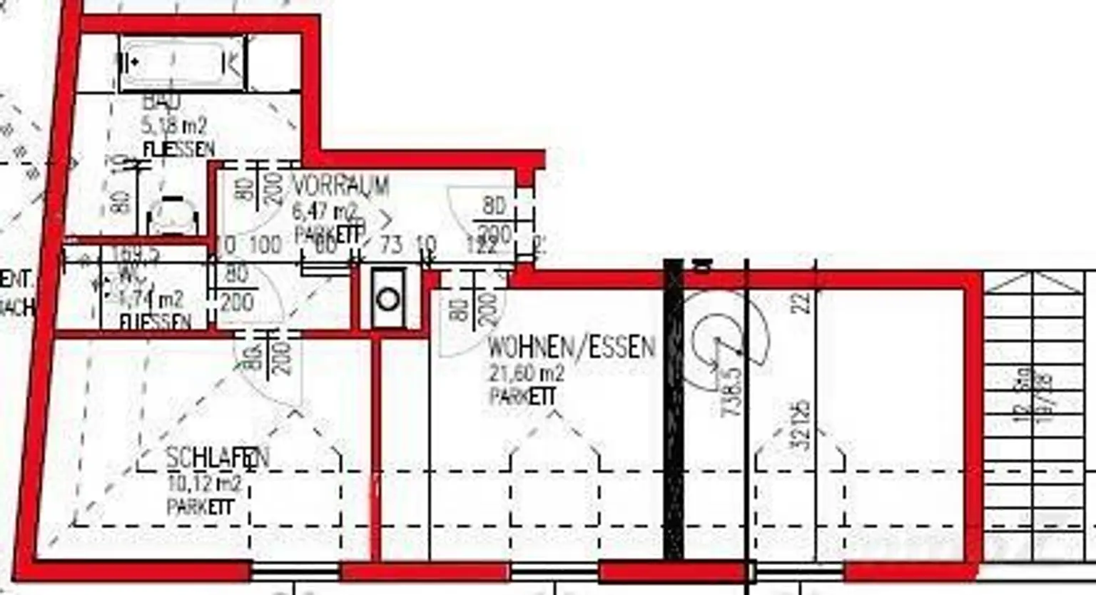 Sofortbezug: Dachgeschosswohnung im 2.OG ohne Lift-mit 2 Bädern und Galerie