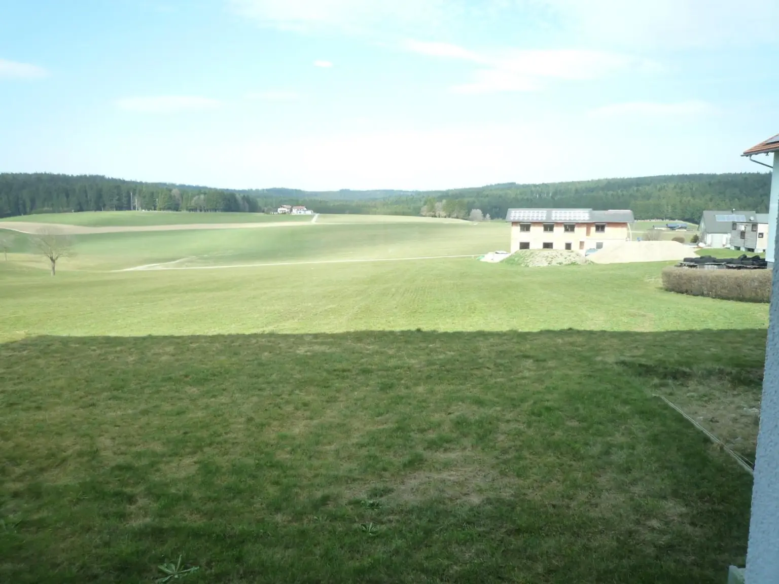 Ausblick vom Elternschlafzimmer ins Grün!