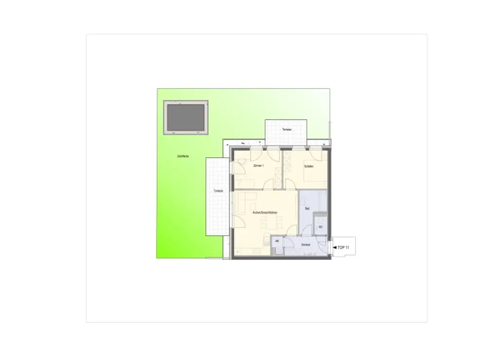 Sonnige, barrierefreie Wohnung mit großem Garten- inkl. Küche- Nähe Bahnhof, KIGA und Volksschule