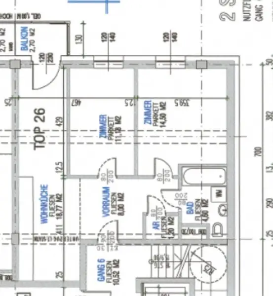 Wunderschöne 3 Zimmer Wohnung mit Balkon - Baujahr 2021 TOP 26 in den Innenhof gerichtet - PREIS Inkl. Heizung