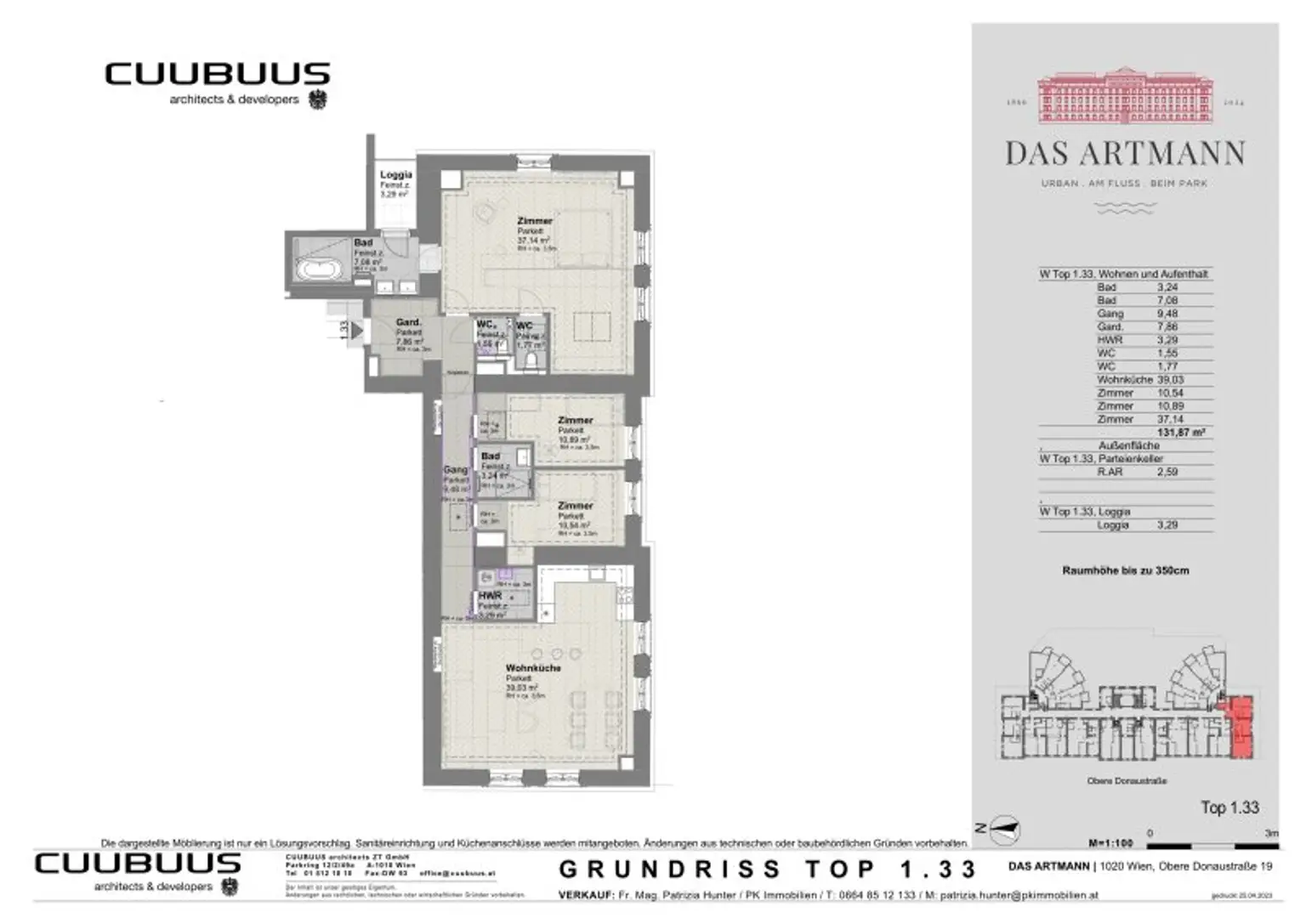 Exklusive 130m² Wohnung im historischen Projekt Das Artmann