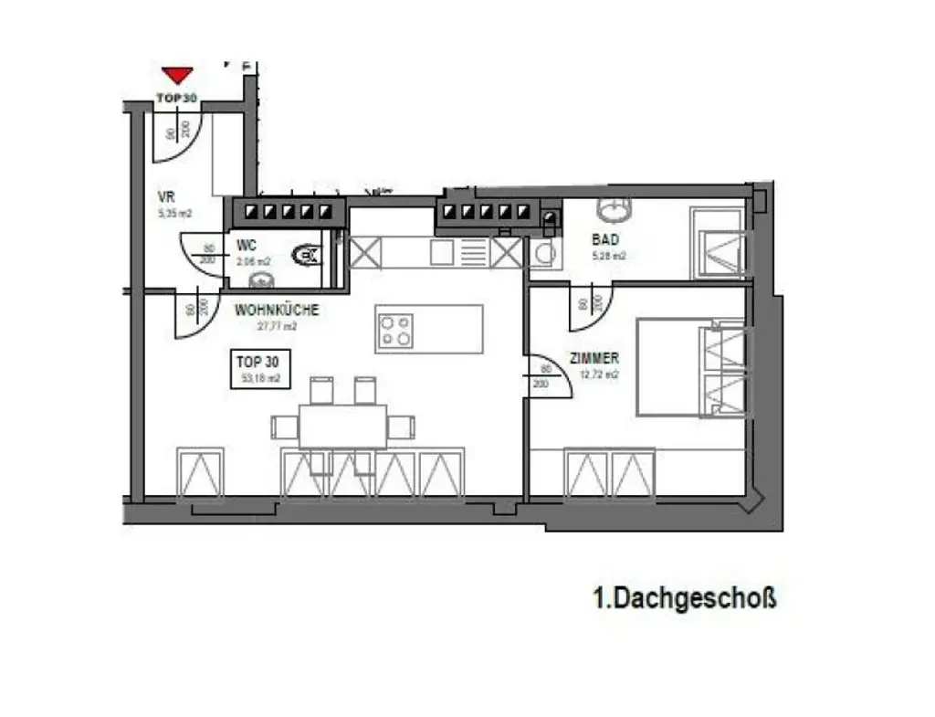 Charmante 2-Zimmer-Dachgeschoßwohnung im 9. Bezirk