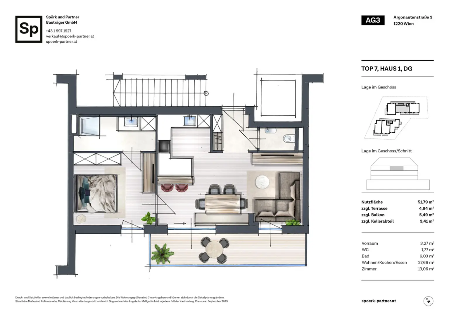 Wohnen im Dachgeschoß bei der Alten Donau