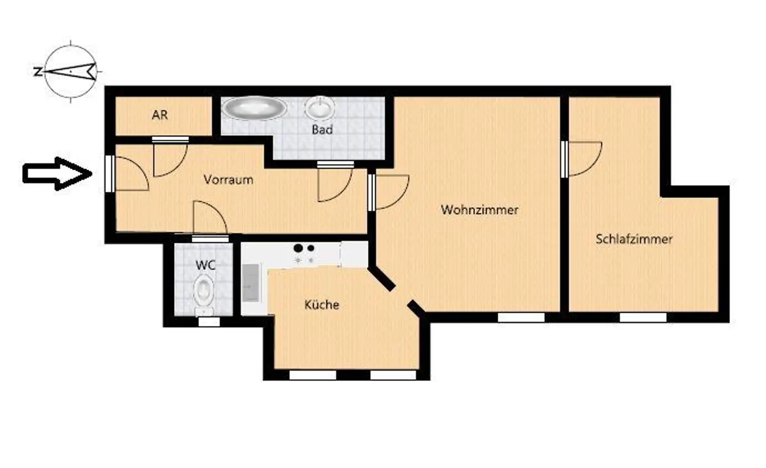 Klein, fein, mein – kompakte 2-Zimmer-Wohnung ,preisbewusst in die Zukunft!