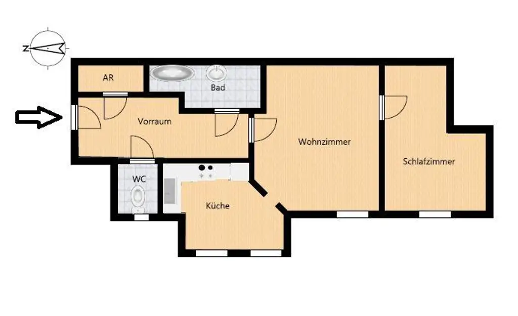 Klein, fein, mein – kompakte 2-Zimmer-Wohnung ,preisbewusst in die Zukunft!