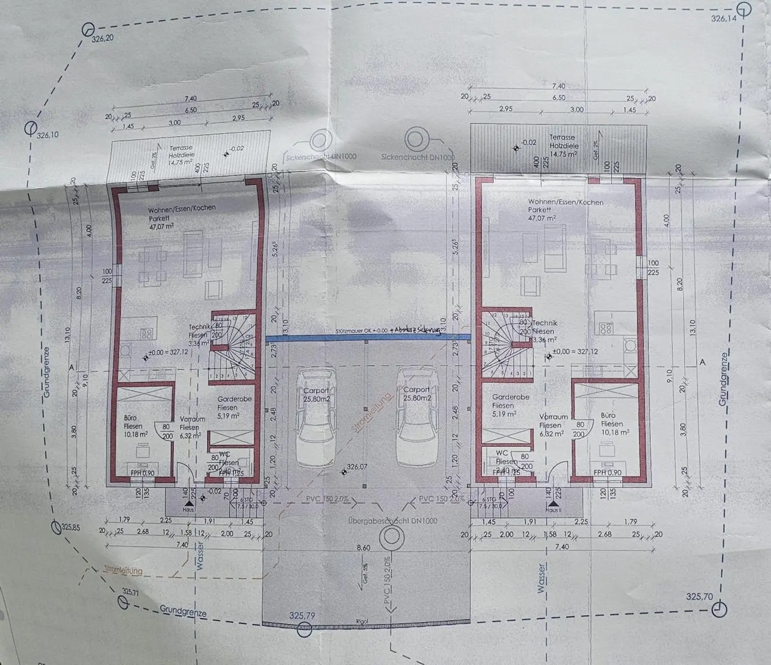 Plan Haus 1 und Haus 2 EG