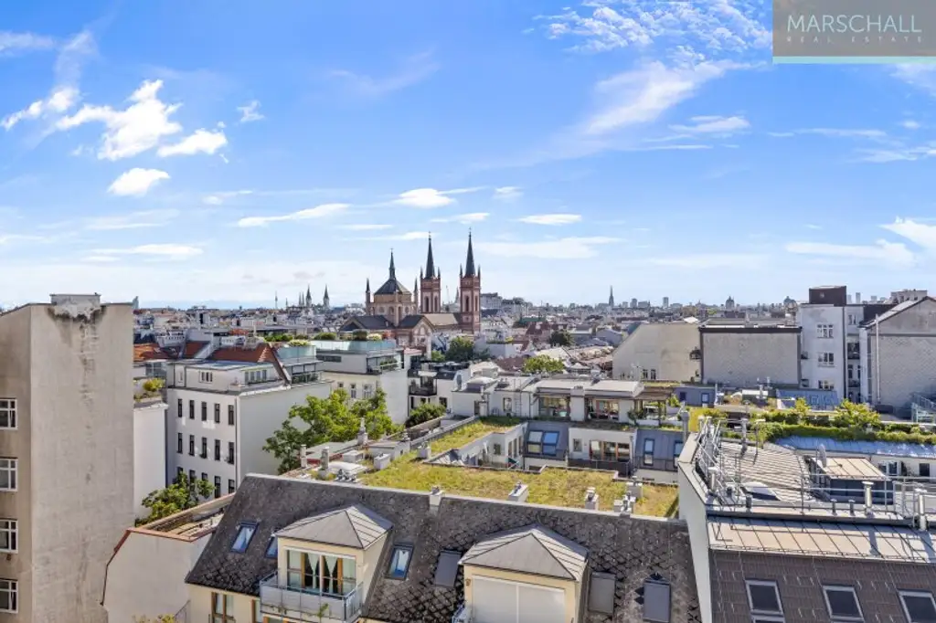 Helle 4-Zimmer-Dachgeschosswohnung mit traumhaftem Fernblick im 7. Bezirk