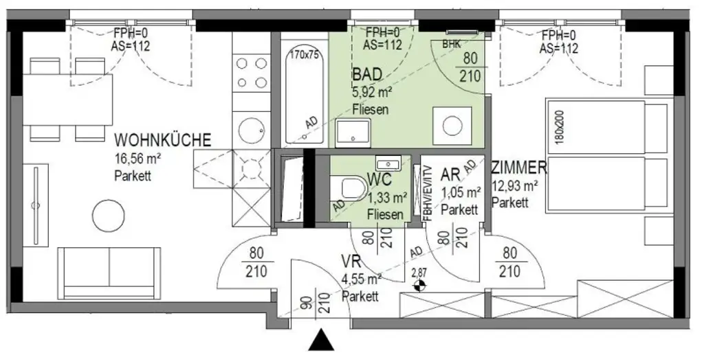 *ERSTBEZUG* Perfekt aufgeteilte 2-Zimmer Wohnung nähe AKH & Kutschkermarkt!