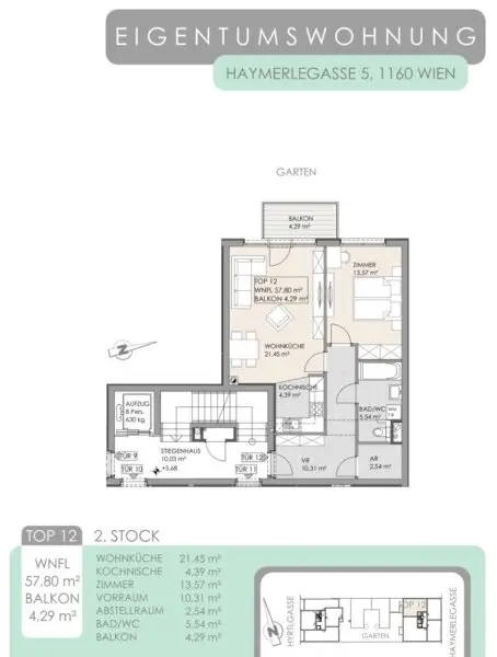 Neubau mit Balkon Richtung Innenhof | Stellplatz im KP inkludiert | ruhig & citynah bei Schmelz/Lugner City