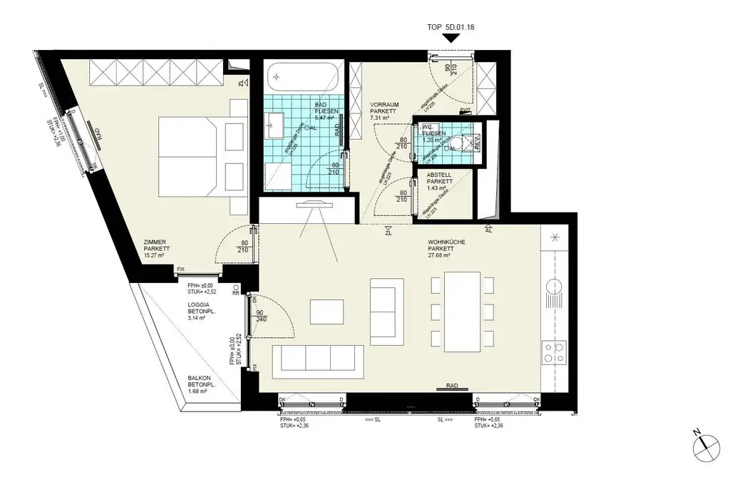 EUROGATE: 2 Zimmer Wohnung ++ GYM ++ 6.OG ++ Energieklasse A