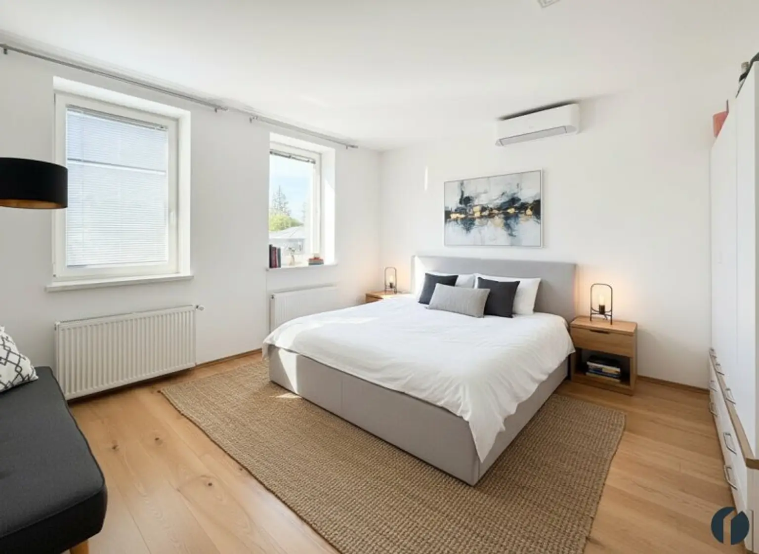 Schlafzimmer Einrichtungsbeispiel (KI generiert)