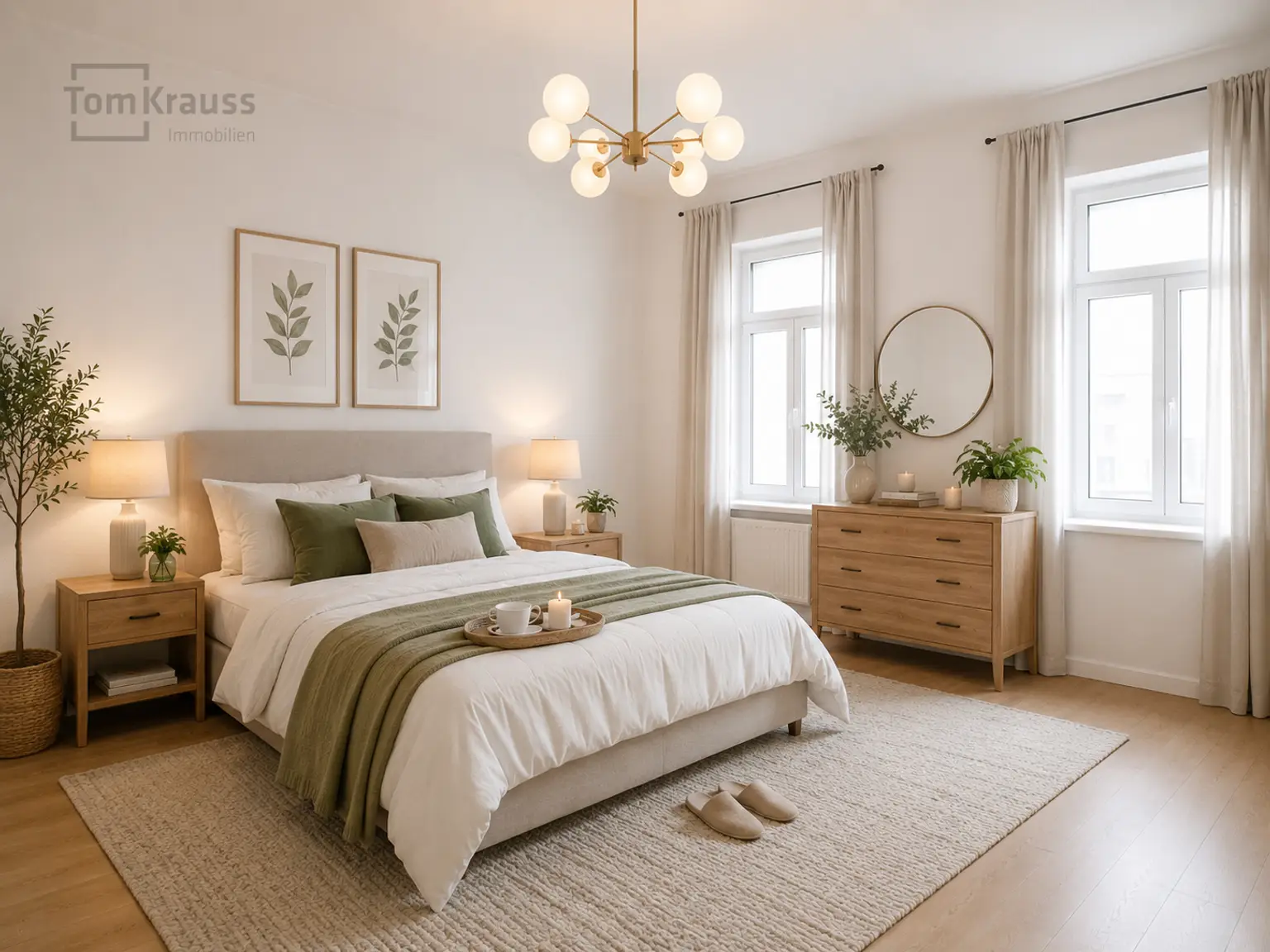 Schlafzimmer digital möbliert