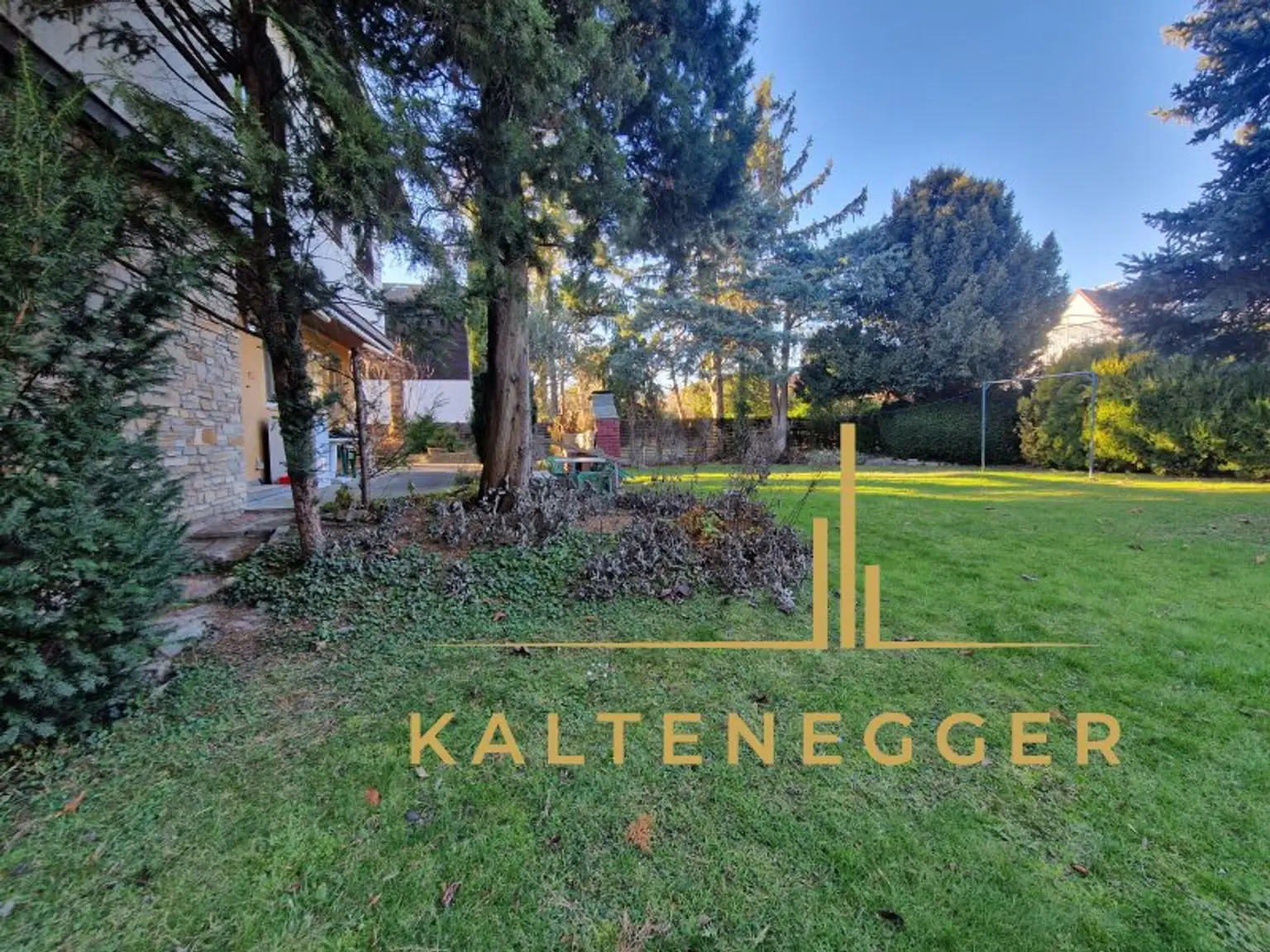 Gartenfläche hinter dem Haus