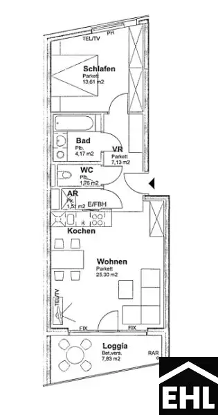 Freundliche 2 Zimmerwohnung an der U3!