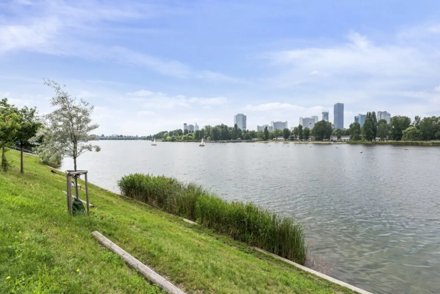 Rarität und Wohntraum! Dachgeschosswohnung mit südwestseitiger Terrasse an der oberen Alten Donau auf Eigengrund! Garagenplatz inkludiert
