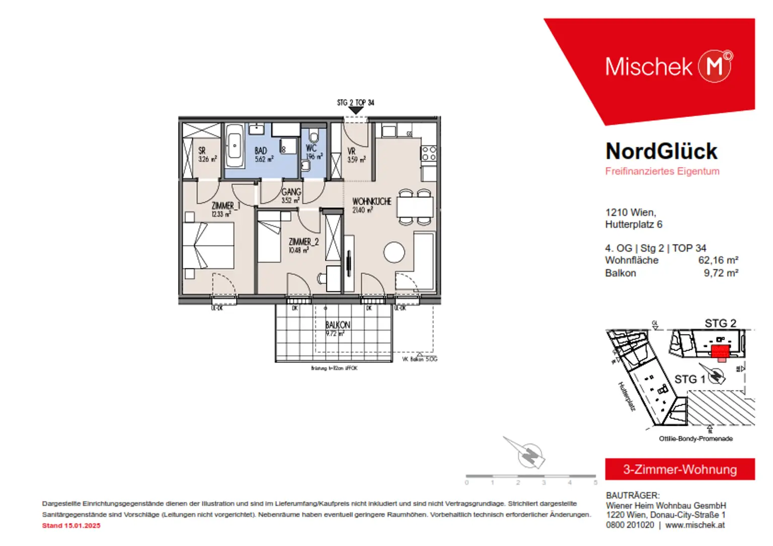 Modernes Wohnen: Neubau-3-Zimmer-Wohnung mit Balkon, provisionsfrei!