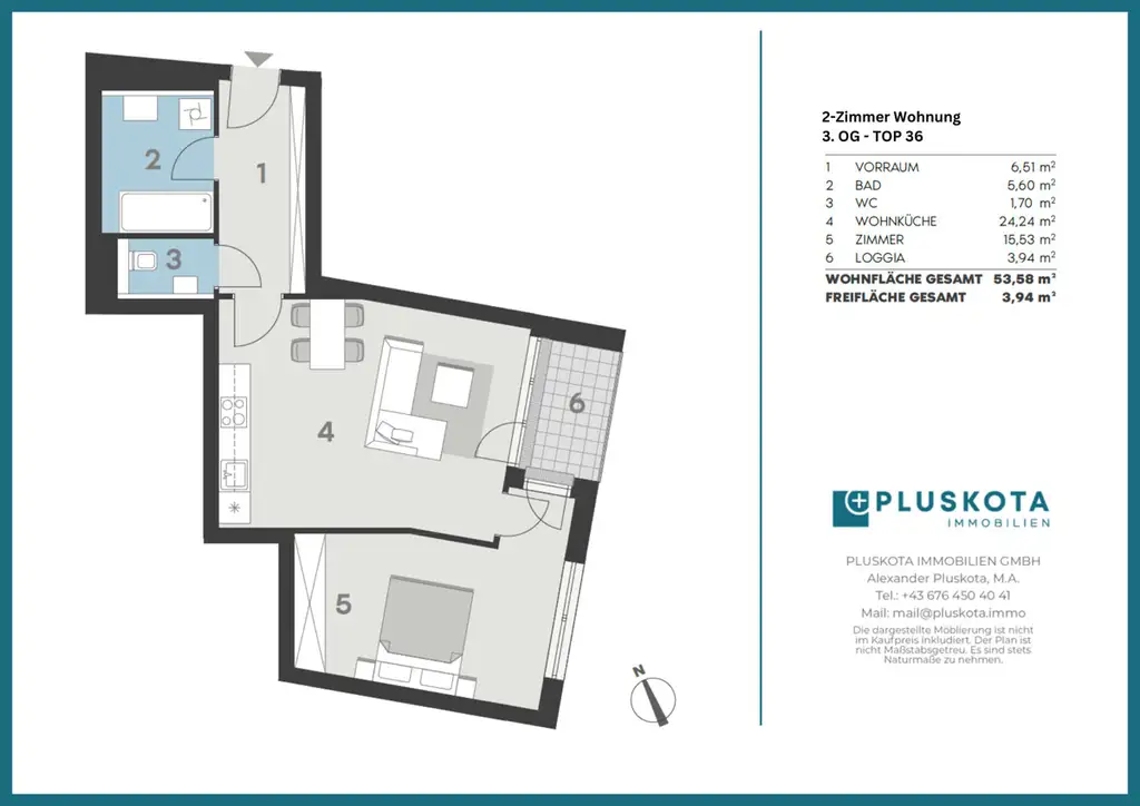 HELLE 2-ZIMMER WOHNUNG MIT BALKON | Scherbangasse 3