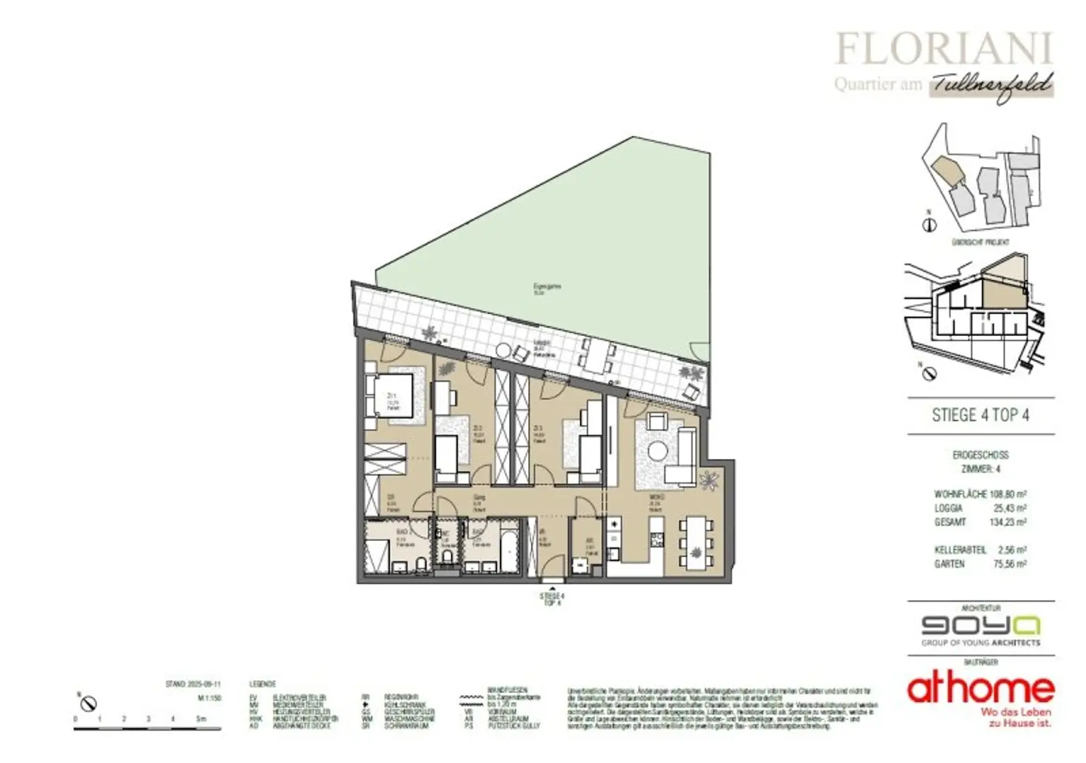 FLORIANI – Quartier am Tullnerfeld - Stilvolle Eckwohnung mit großer Terrasse - Viele Extras für ihr Wohlbefinden - Bahnhof Tullnerfeld in der Nähe