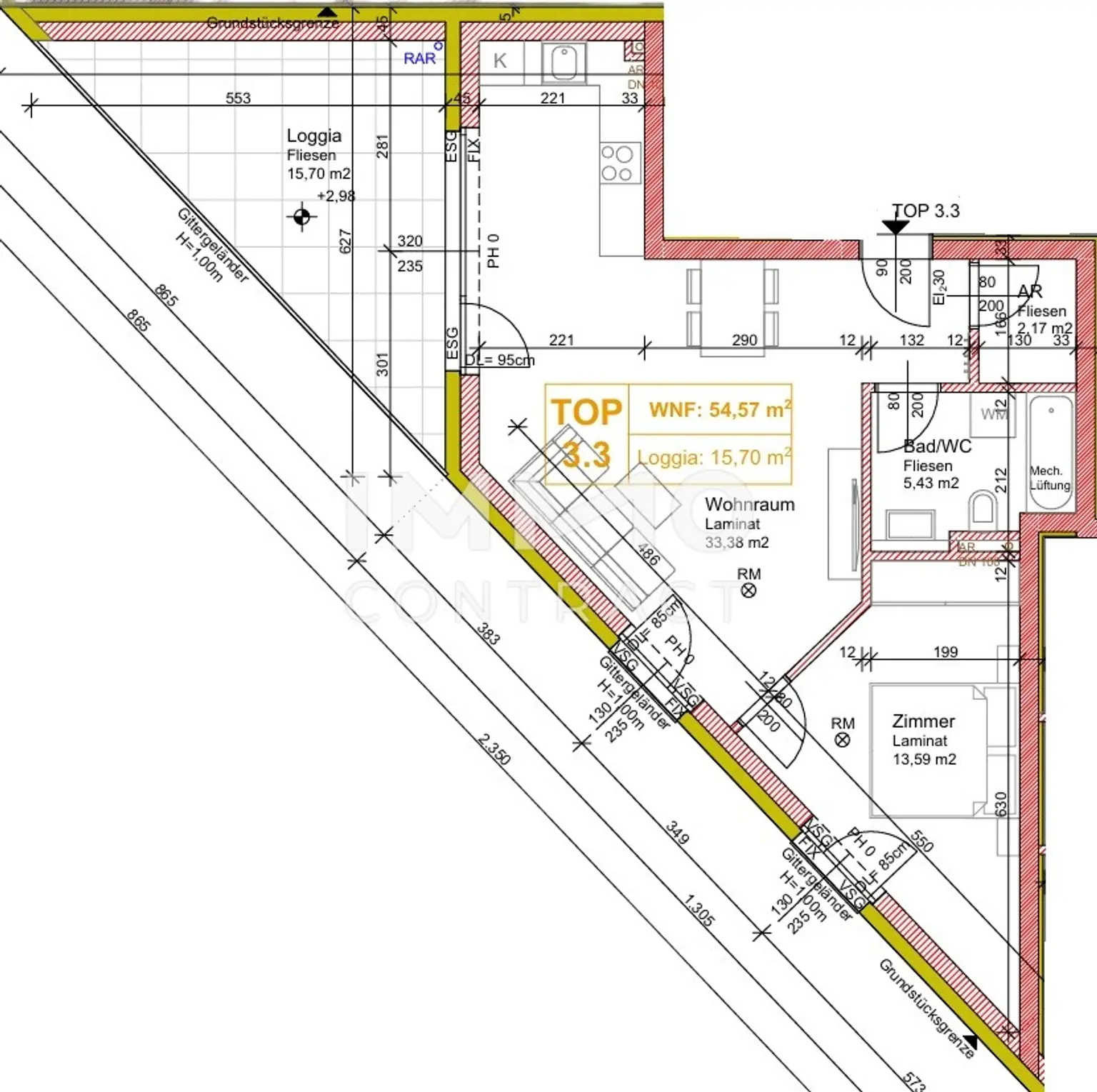 Erstbezug: Helle 2-Zimmer Wohnung mit großzügiger Loggia in Münichsthal