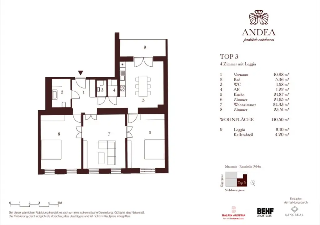Exklusiver Wohntraum auf 4 Zimmern mit Loggia - ANDEA Parkside Residences