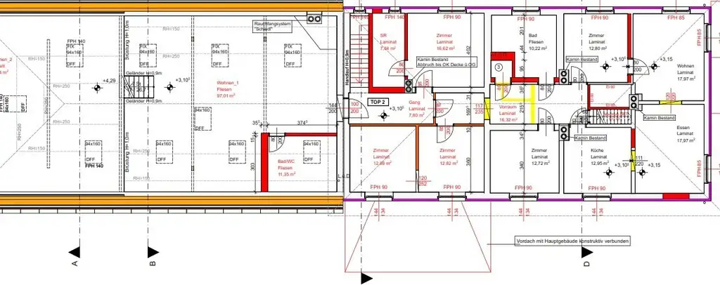 Grundriss Top 2, Top 3 (Yogastudio)
