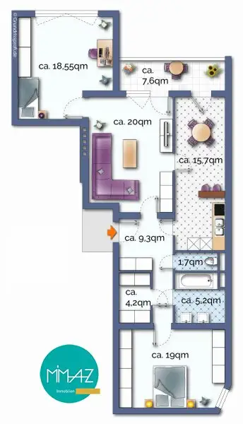 Ausgezeichnete Infrastruktur & perfekter Grundriss! Helle 3-Zimmer Wohnung im 4. Liftstock mit Südwest-Loggia im Herzen Penzings!