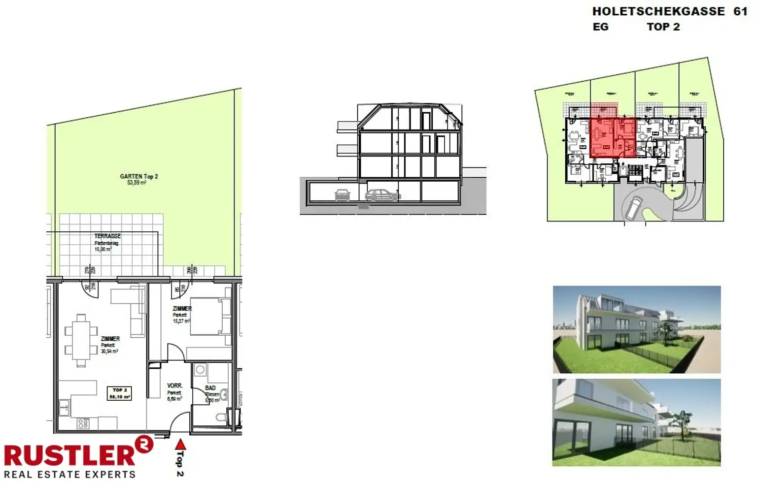 Erstbezug! Hochwertige 2-Zimmer Gartenwohnung in ruhiger Lage - zu verkaufen
