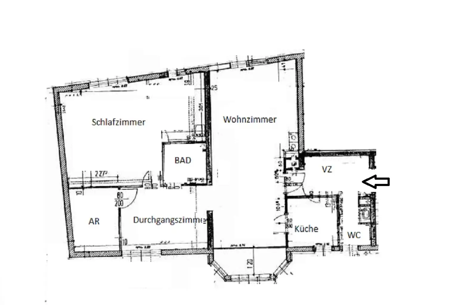 3-Zimmer-Wohnung im Zentrum von Baden - 
Blick auf  die Schwechat!