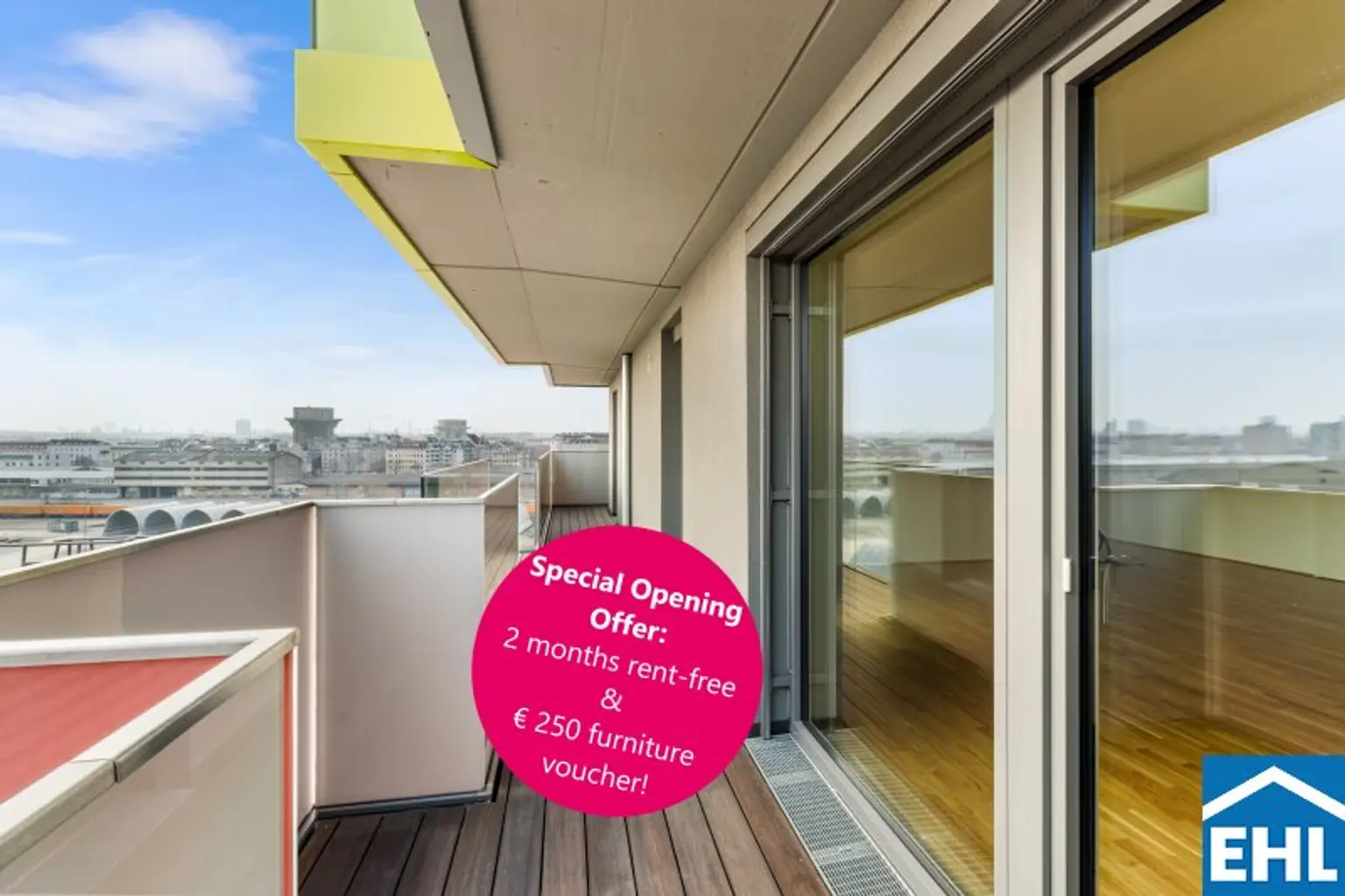 Special Opening Offer: 2 months rent-free & € 250 furniture voucher!