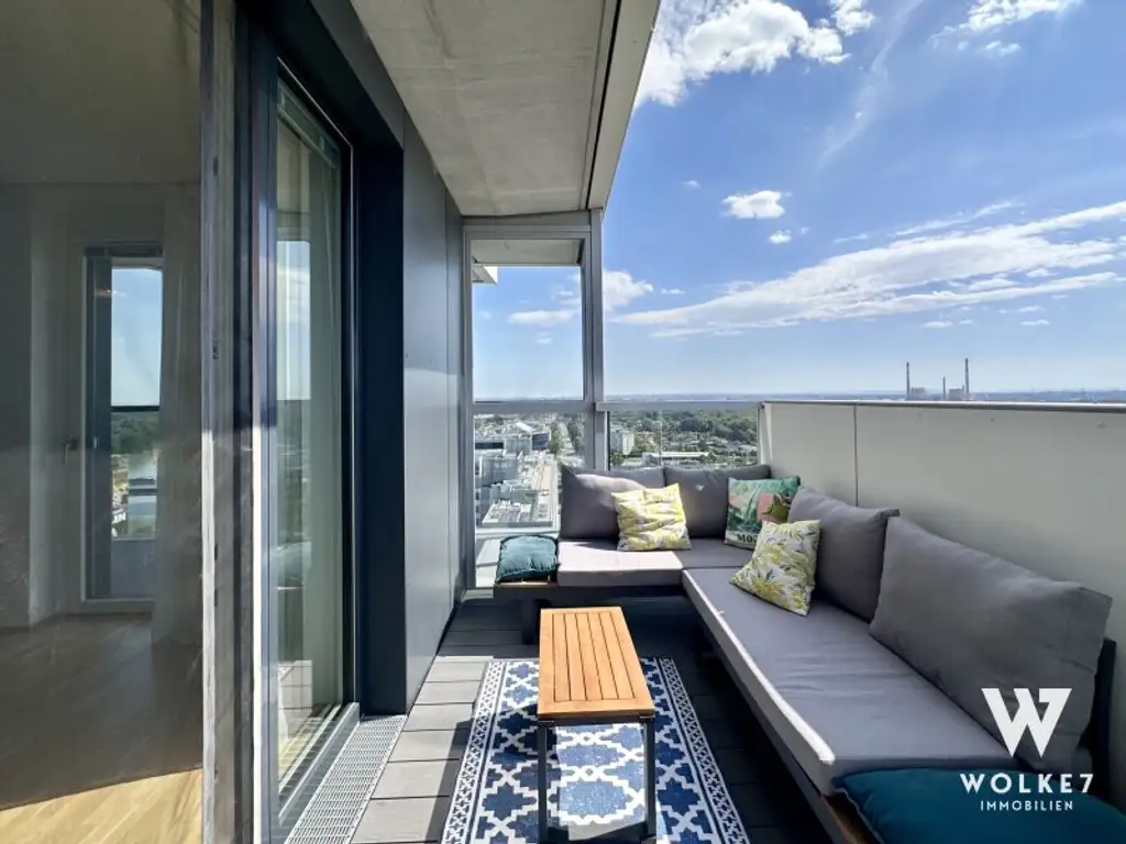 Exklusive 3-Zimmer-Residenz im Marina Tower – 16. Etage mit Donaupanorama