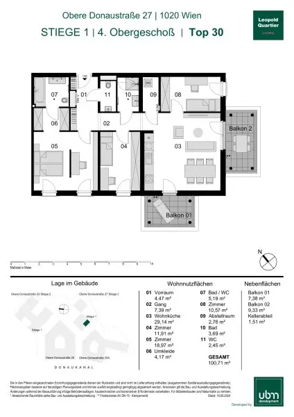 „Leopold Quartier“ Provisionsfreie 4-Zimmer Eigentumswohnung mit Balkon (Erstbezug!) Top 30