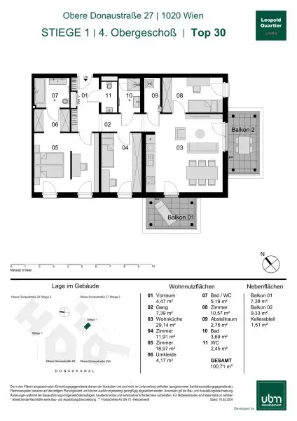 „Leopold Quartier“ Provisionsfreie 4-Zimmer Eigentumswohnung mit Balkon (Erstbezug!) Top 30