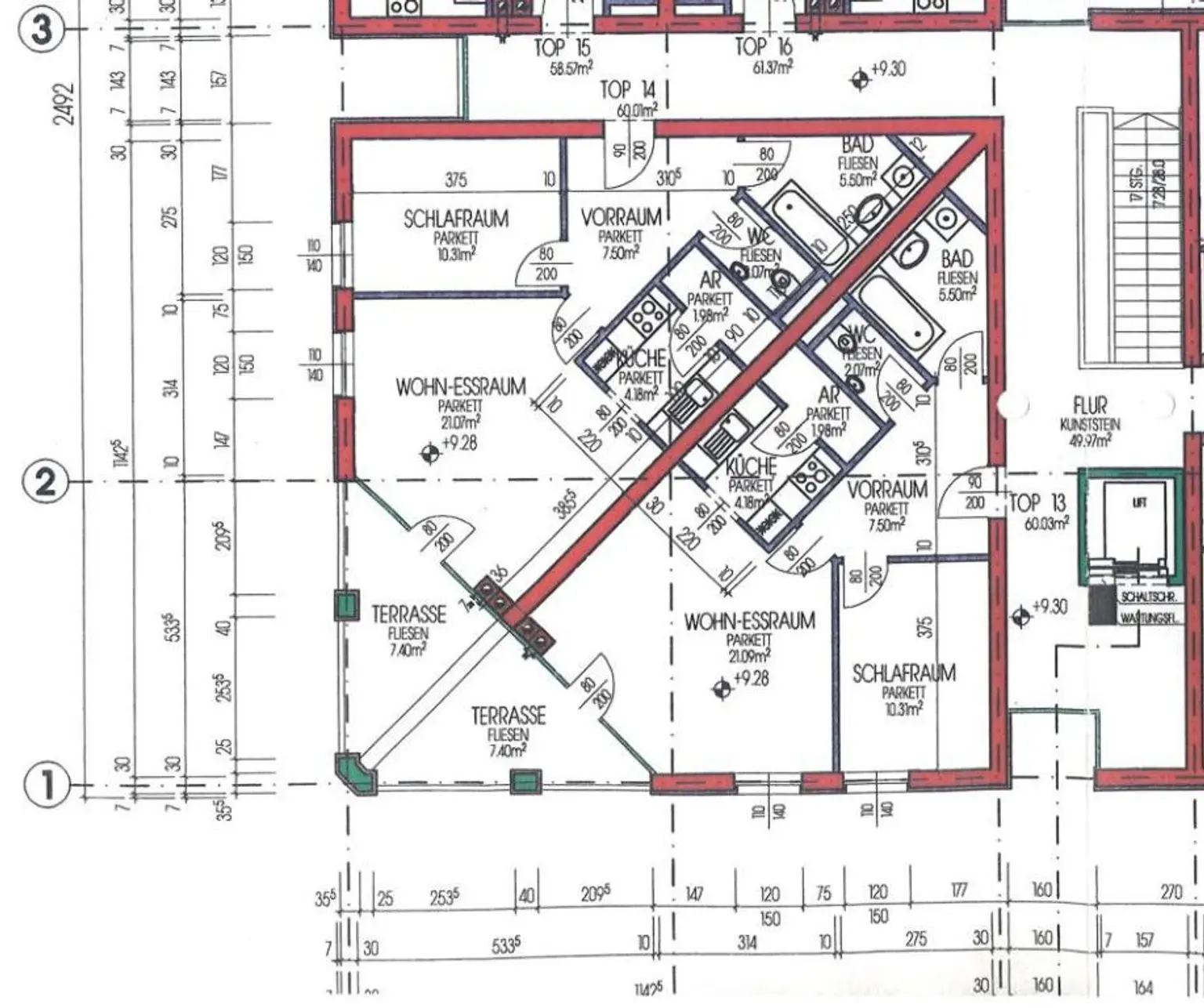 Grundriss Top 14 & 15
