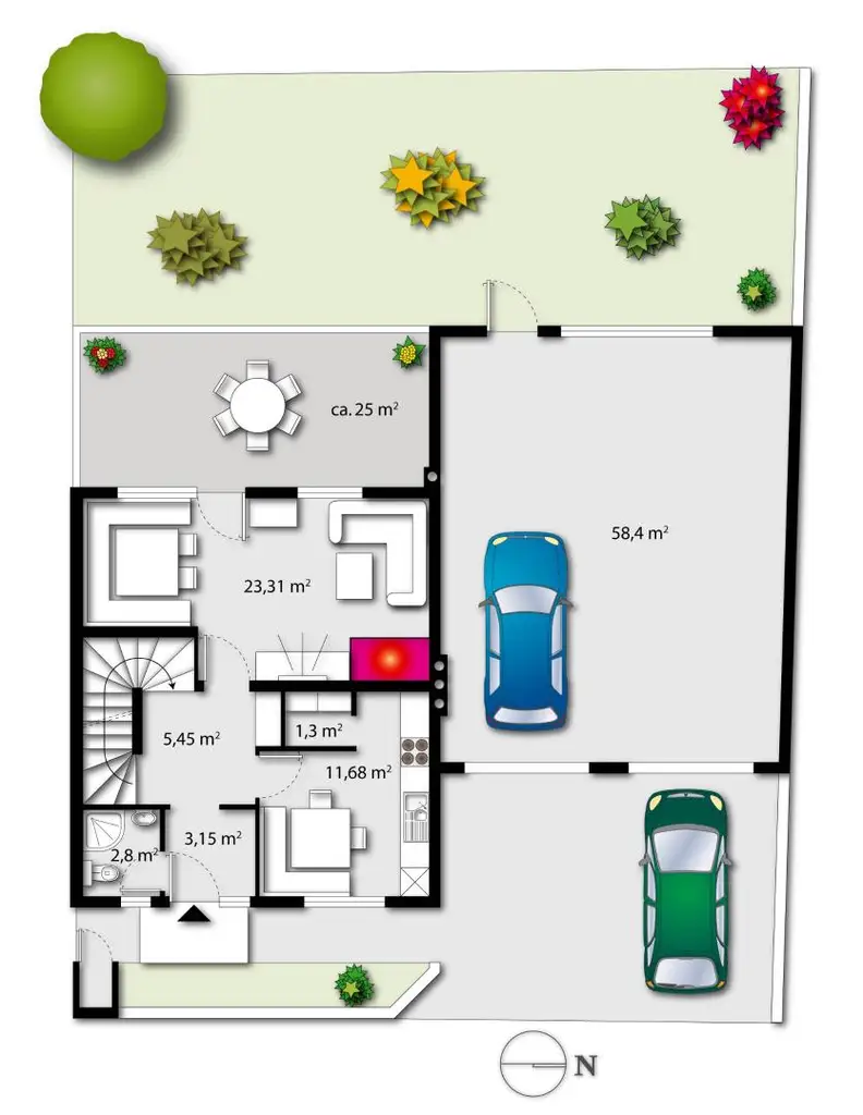 Attraktive Doppelhaushälfte mit sonnigem Wintergarten in ruhiger Lage
