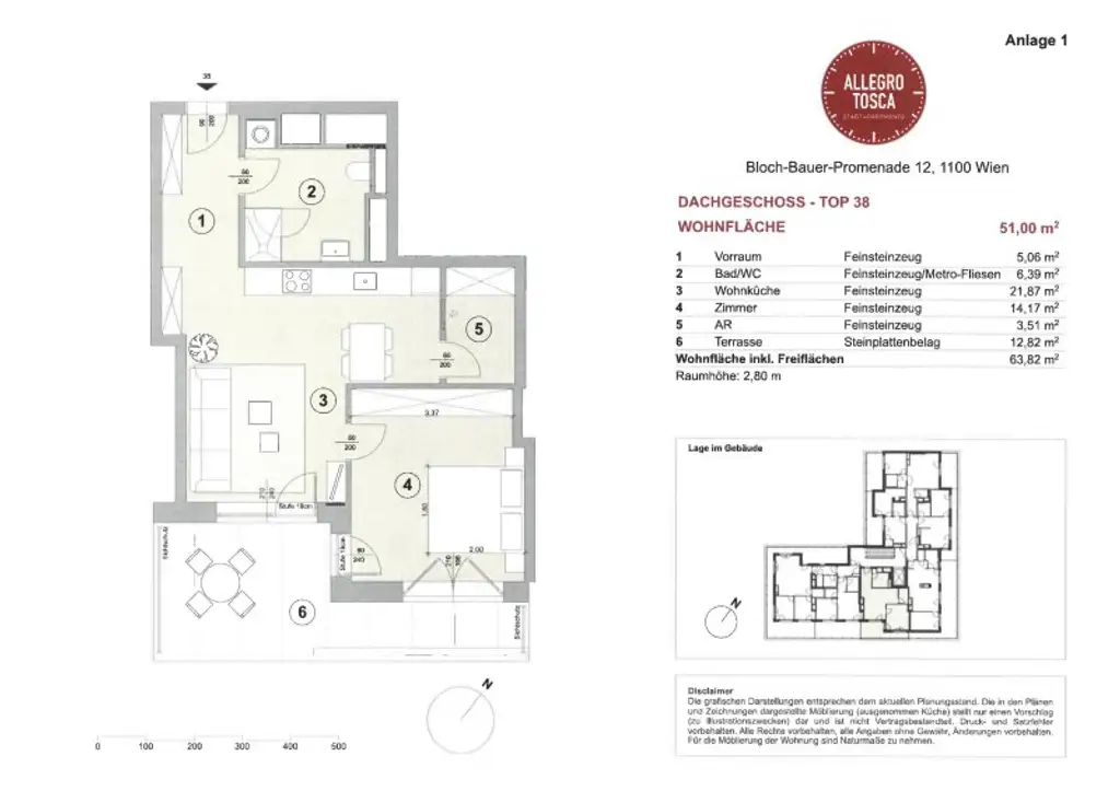 Tolle 2 Zimmerdachgeschosswohnung + Terrasse! Top Lage - sehr nahe dem Hauptbahnhof & Belvedere! Ubahn Nähe!
