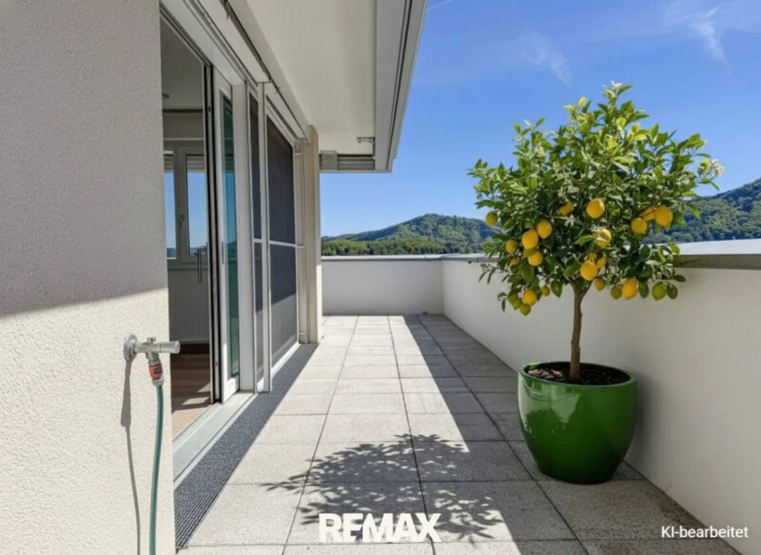 Teil der südseitigen Terrasse