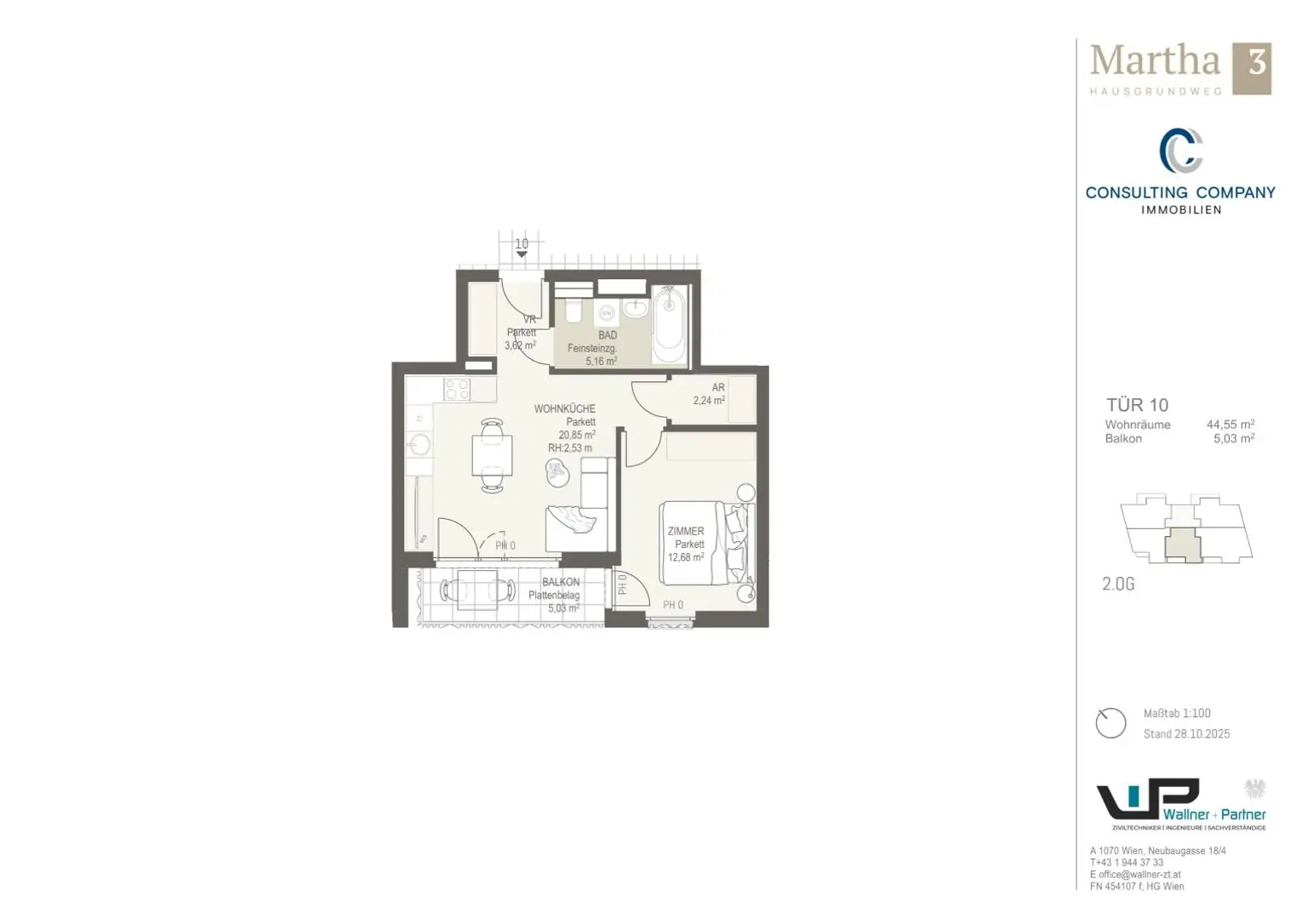 2-Zimmer-Wohnung mit Balkon