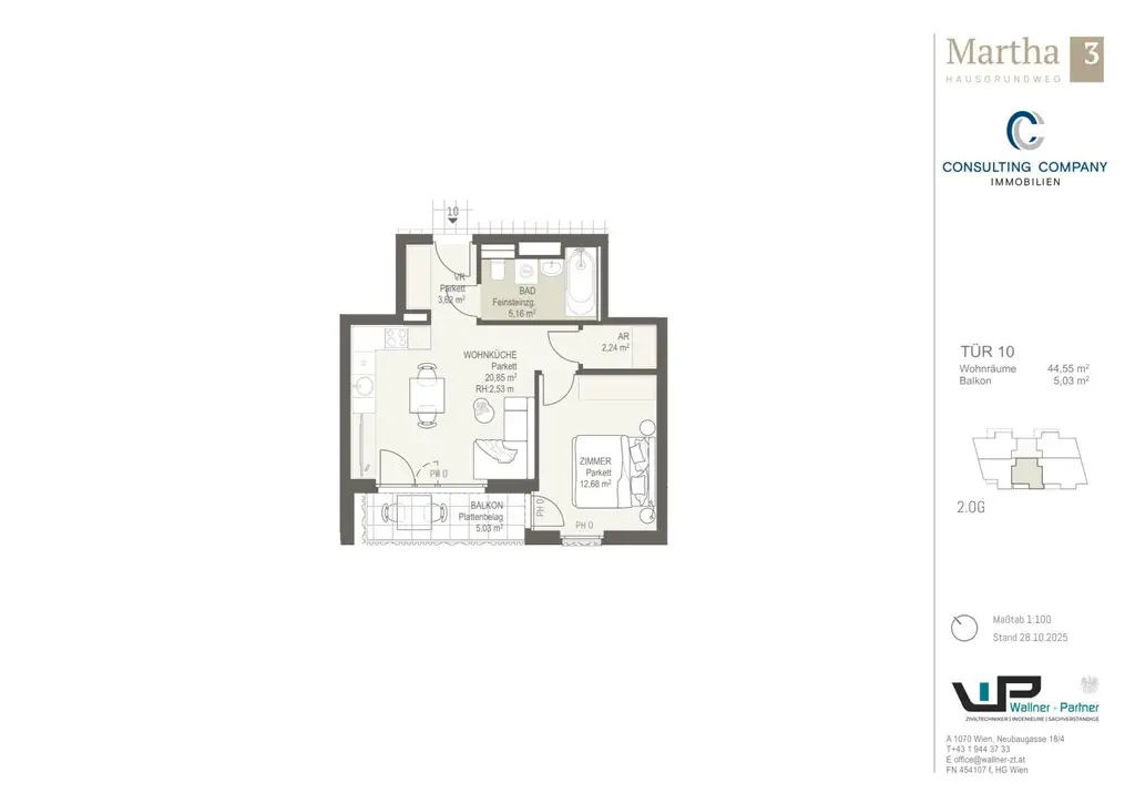 2-Zimmer-Wohnung mit Balkon