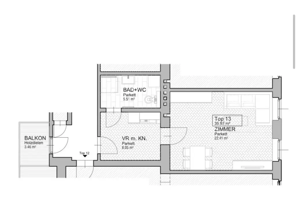 Wundervolle 1-Zimmer-Wohnung mit Balkon – Erstbezug nahe U6 Gumpendorfer Straße