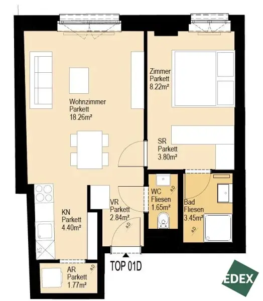 Erstbezug nach Sanierung: Schöne 1,5 Zimmer-Wohnung mit separater Küche