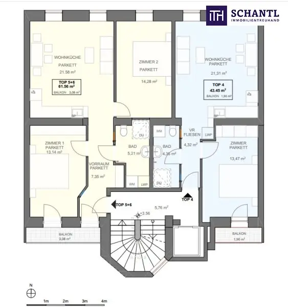 VERKAUFSSTART! Altbau-Charme trifft nachhaltigen Wohnkomfort: 3-Zimmer-Wohnung mit hochwertiger Ausstattung, Innenhofbalkon & Luftwärmepumpe– in einem generalsanierten Altbauhaus