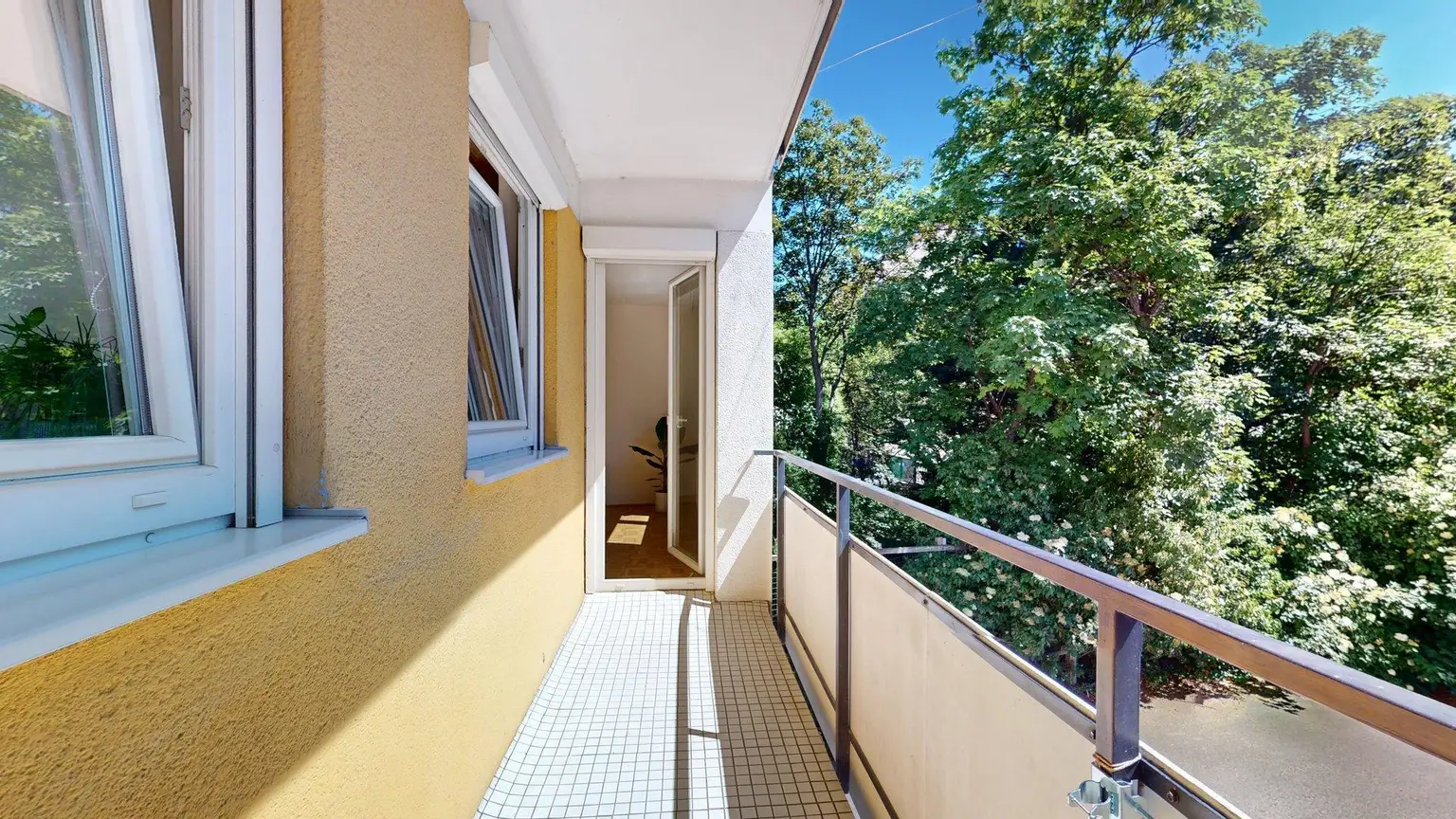 Pichelwangergasse, Sackgasse, Grünblick im Zentrum von Floridsdorf