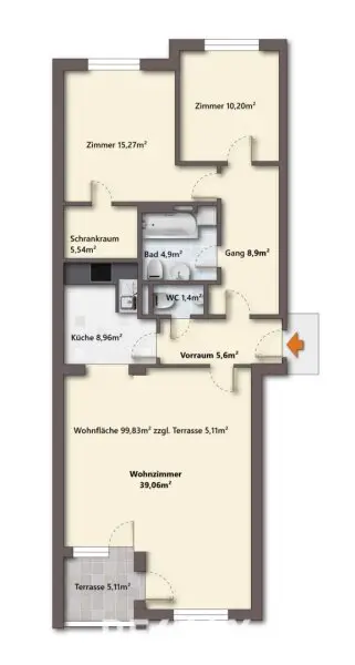Moderne 3 Zimmer Wohnung