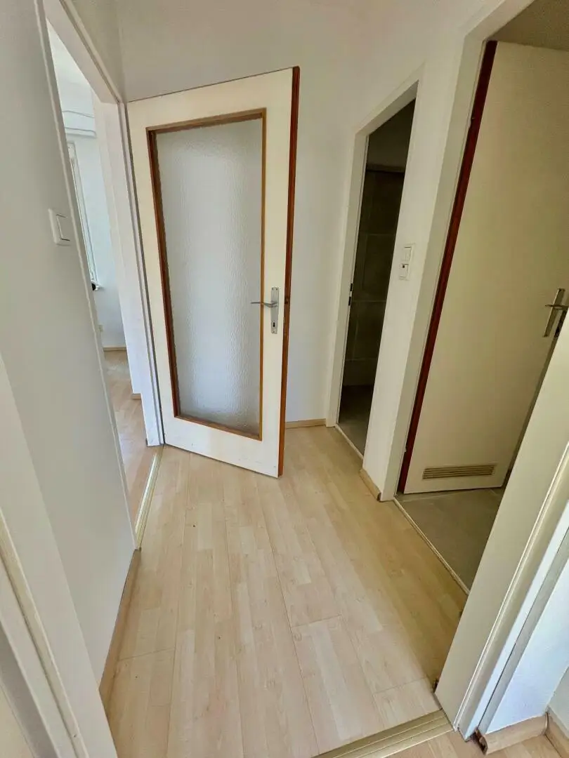 kleiner Flur zum Wohnzimmer, Bad und WC