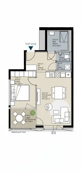 U-Bahn U1 Kagran I Stylische Wohnung mit exklusiver Ausstattung und Loggia I Rooftop Pool I Fitnessraum I Spa-Bereich