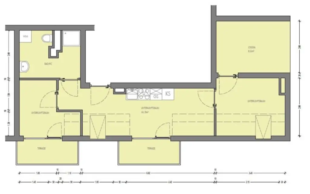 3-Zimmer-Dachgeschosswohnung mit 2 Balkonen, Wintergarten-Loggia & Weitblick - U2 Hardeggasse fußläufig - Klimaanlage & Küche
